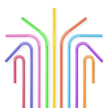Colorful plastic drinking straws Stock Illustration