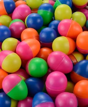 Colorful plastic eggs Stock Photos