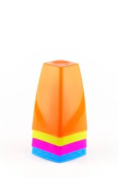 Colorful plastic glasses Stock Photos