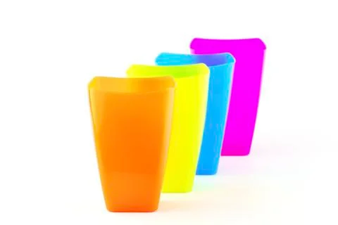 Colorful plastic glasses Stock Photos