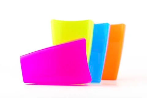 Colorful plastic glasses Stock Photos
