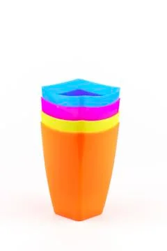 Colorful plastic glasses Stock Photos