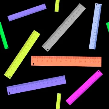 Colorful Plastic Rulers Seamless Pattern Stock Illustration
