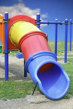Colorful plastic slide Foto stock