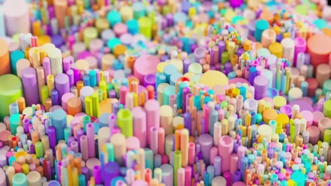 Colorful plastic straws,different diameter plastic sticks, Quadtree Stock Footage 237957095