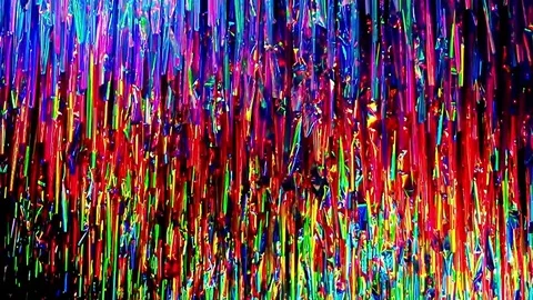 Colorful plastic stripes - a psychedelic impression Stock Footage 80337836