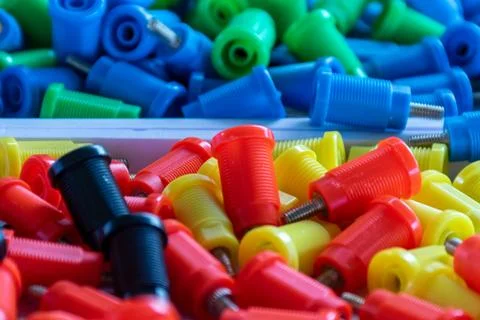 Colorful Plastic Threaded Fasteners Stock Photos
