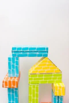 Colorful play bricks Stock Photos