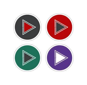 Colorful play button design set Stock Illustration