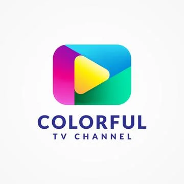 Colorful Play Button Vector Illustration. Millennials, Gen Z TV Channel Log.. Stock-Illustration