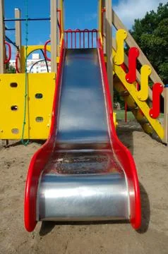 Colorful playground on sand Stock Photos