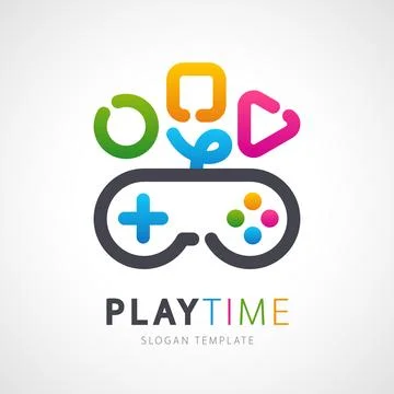 Colorful Playtime Logo Template Stock Illustration