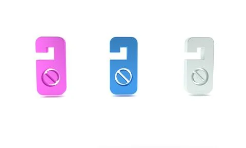 Colorful Please do not disturb icon isolated on white background. Hotel Doo.. 库存插图