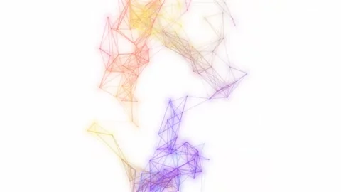 Colorful Plexus Network Loop Animation on White Background Stock Footage 346114852