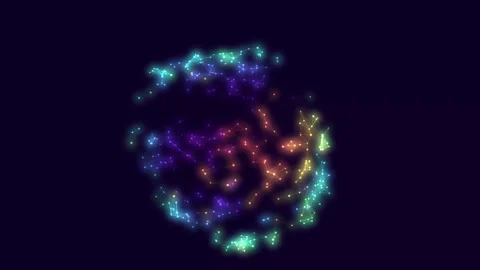 Colorful Plexus Sphere Rotating in Seamless Abstract Animation Loop Stock Footage 347357749