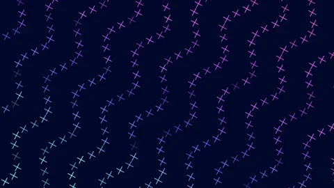 Colorful plus sign wave pattern on dark background abstract motion design 스톡 동영상 334138873