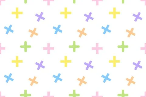Colorful Plus Symbols Seamless Pattern イラスト素材