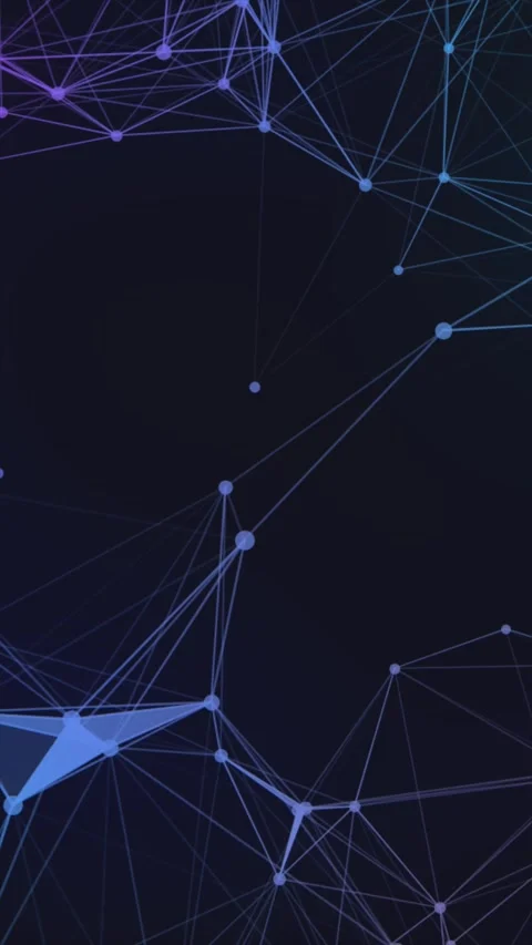 Colorful points and lines connect on a dark background Stock Footage 311340387
