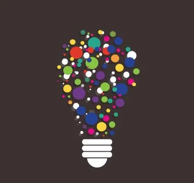 Colorful points in light bulb shape vector Illustrazione stock