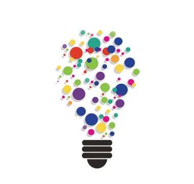 Colorful points in light bulb shape vector Stock Illustration