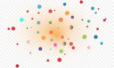Colorful Polka Dot Confetti Explosion Isolated on Transparent Background Ilustração Stock