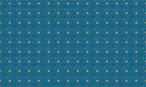 Colorful polka dot pattern on blue background for design Stock Illustration