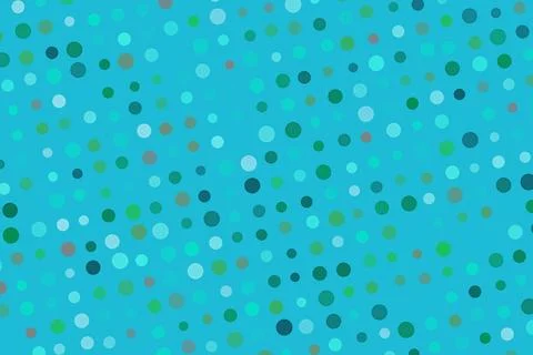 Colorful polka dot pattern on blue background Stock Illustration
