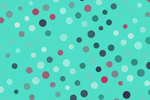 Colorful polka dot pattern on blue background Stock Illustration