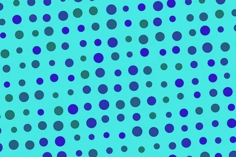 Colorful polka dot pattern with blue and green background Stock Illustration