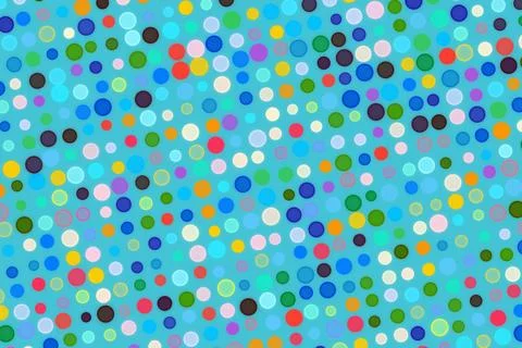 Colorful polka dot pattern with blue background Stock Illustration