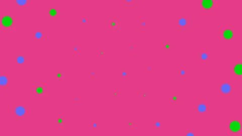 Colorful polka dot pattern on a bright pink background Stock Illustration