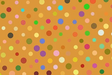 Colorful polka dot pattern on brown background Stock Illustration