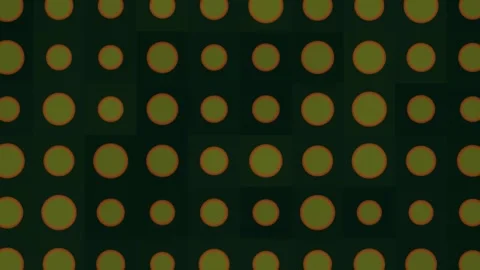 Colorful polka dot pattern on a dark background with round Stock Footage 340282321