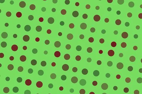 Colorful polka dot pattern on green background Ilustração Stock