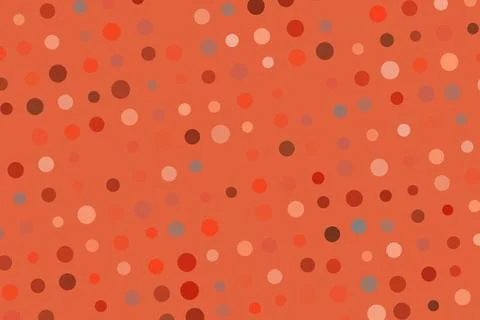 Colorful polka dot pattern on orange background Stock Illustration