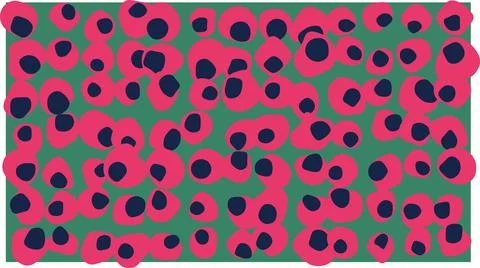 Colorful polka dot pattern with pink and green Stock Illustration
