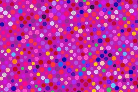 Colorful polka dot pattern with pink purple and blue tones Stock Illustration