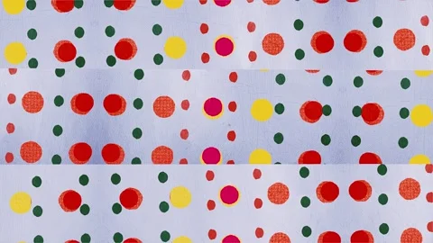 Colorful Polka Dot Pattern with Red, Yellow, Green, and Blue Dots on a Ligh.. Stock Footage 302249319