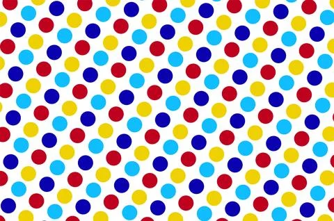 Colorful Polka Dot Pattern Seamless Background With Red Blue Yellow Dots On.. 스톡 일러스트
