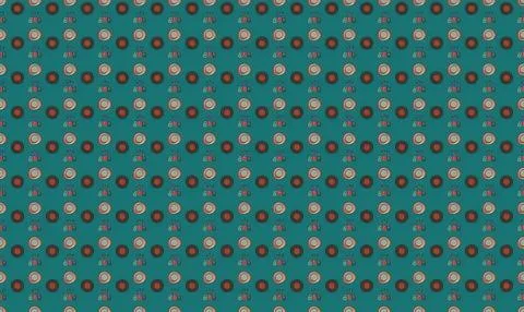 Colorful polka dot pattern on teal background for design Stock Illustration