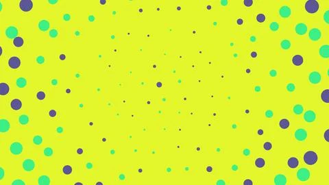 Colorful polka dot pattern with yellow background Stock Illustration