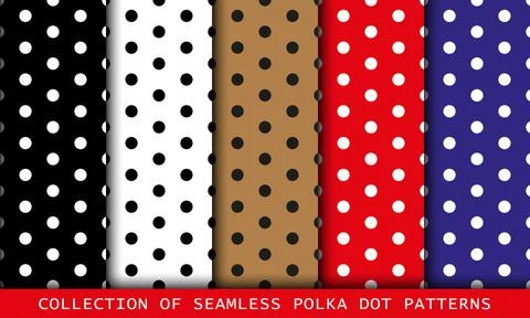 Colorful polka dot seamless pattern background set Illustrazione stock