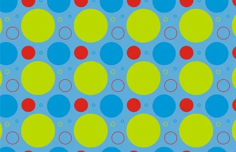 Colorful Polka Dot Seamless Pattern Background Blue Green Red Circles Illustrazione stock