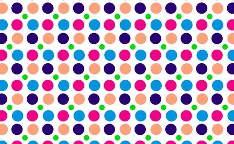 Colorful Polka Dot Seamless Pattern Background With Bright Circles in Retro.. Illustrazione stock