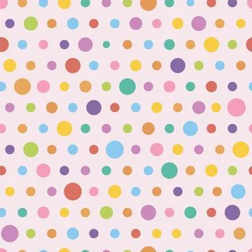 Colorful Polka Dots Repeat Pattern Background Design Stock Illustration