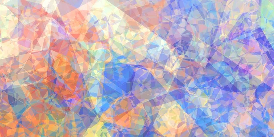 Colorful polygon backdrop with overlapping, intersecting,  large &amp; small shapes Stock Illustration