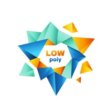 Colorful polygonal crystal logo vector design Stock Illustration