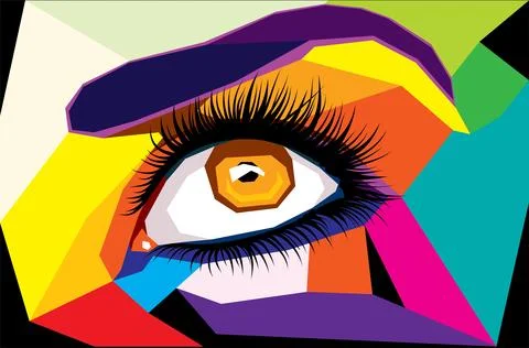 Colorful polygonal eye Иллюстрация