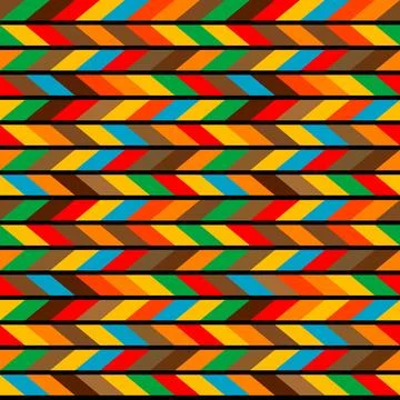 Colorful polygonal geometric seamless pattern. Zig zag style background Illustrazione stock