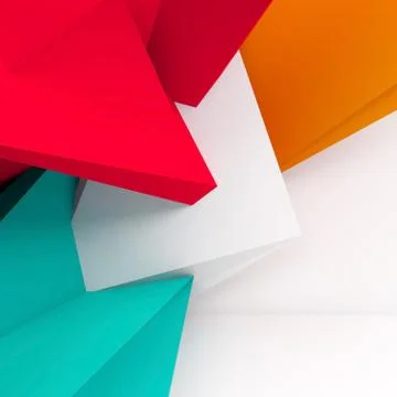 Colorful polygonal structure, 3d render 库存插图